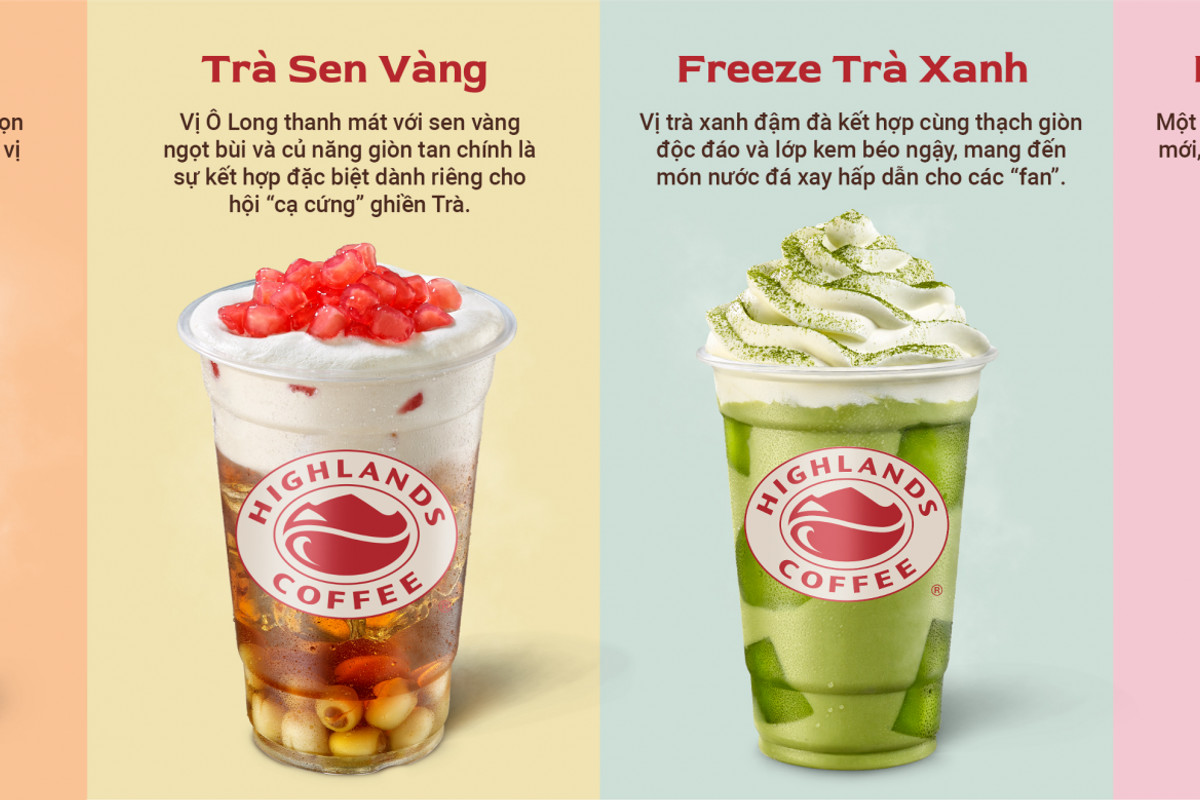 Danh mục sản phẩm đặc trưng của Highlands Coffee